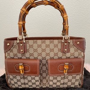Gucci bamboo handle bag